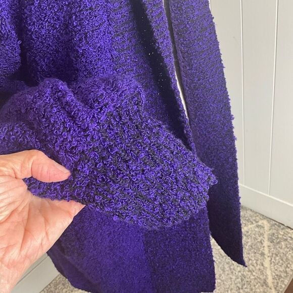 Vintage 80s Focal Point Women’s 1X 16W-18W Plus Acrylic Purple Cardigan Sweater - Picture 5 of 15